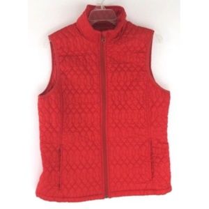 Lands End Quilted Puffer Red Vest  M 10-12